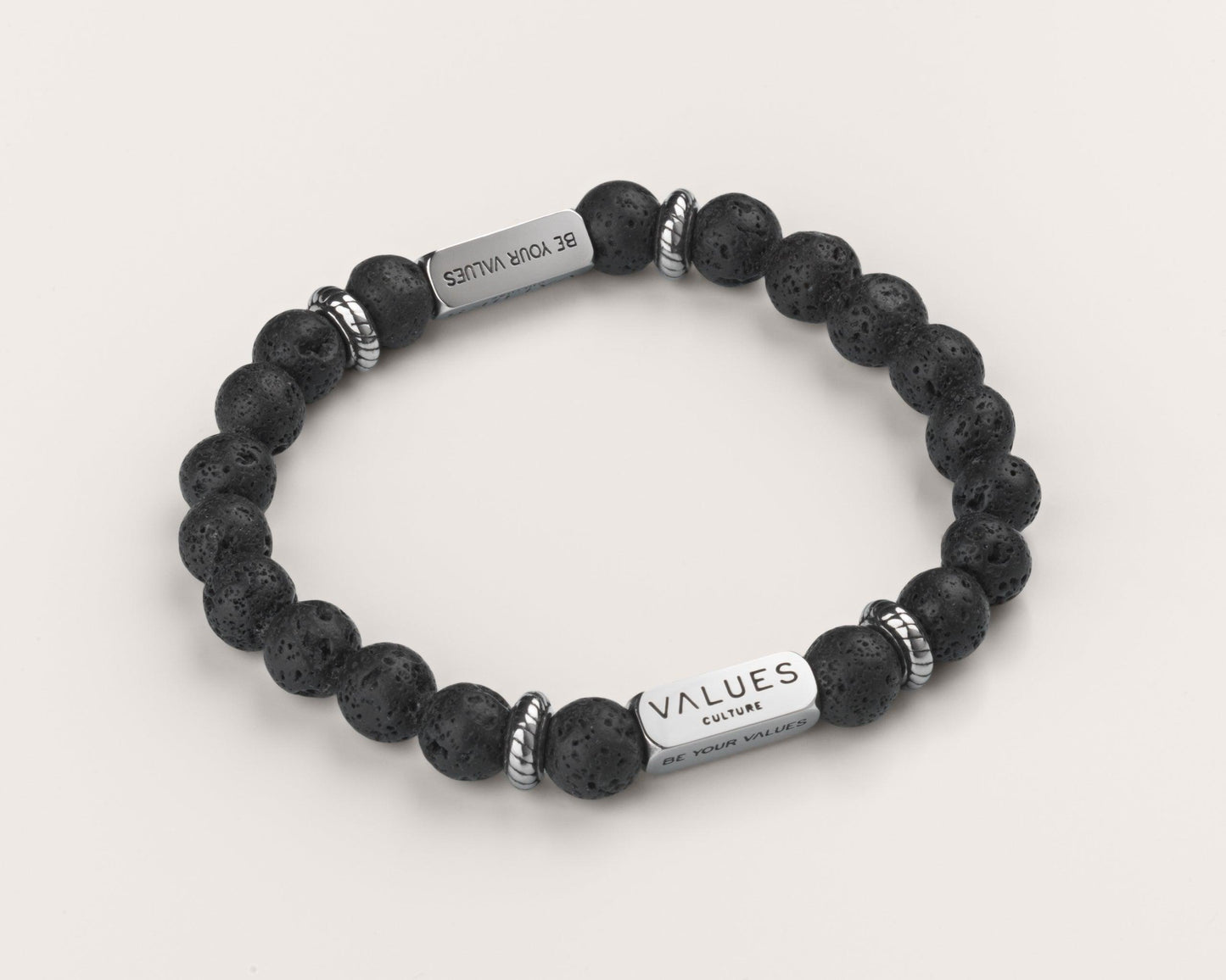 "Apis" 8mm Bracelet - Black/Silver