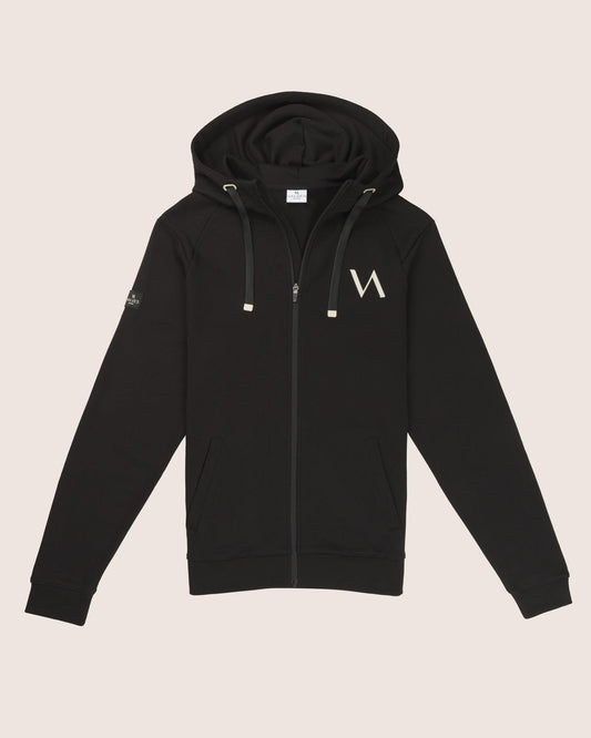 "Apis" Men Zipped Hoodie - Black/Sand