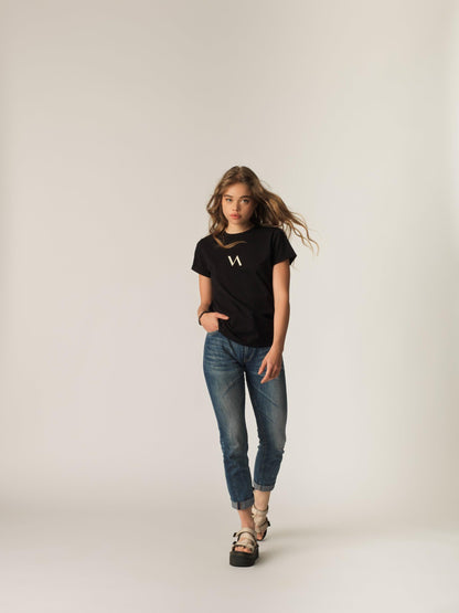 "Aquila" Women T-Shirt - Black/Sand