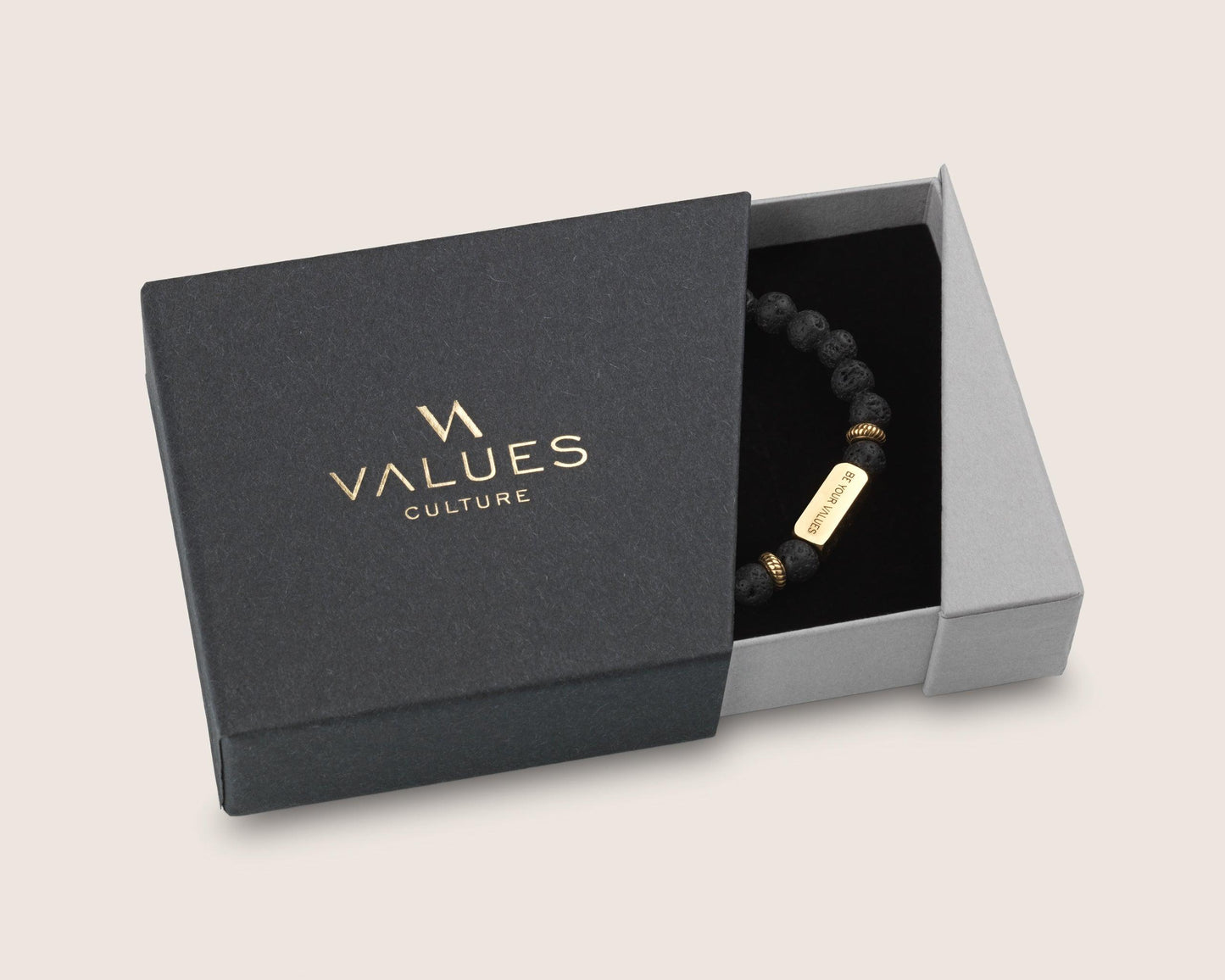 "Formica" 6mm Bracelet - Black/Gold