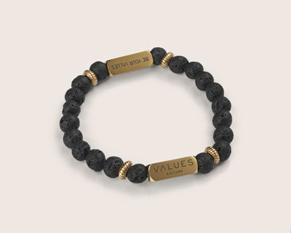 "Formica" 6mm Bracelet - Black/Gold