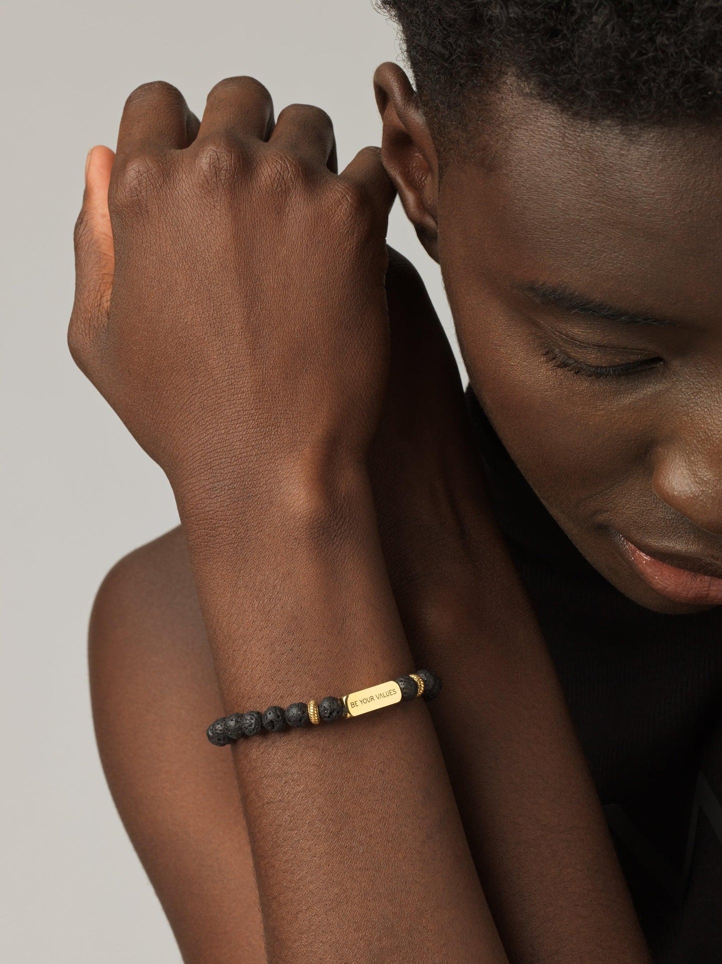 "Formica" 6mm Bracelet - Black/Gold