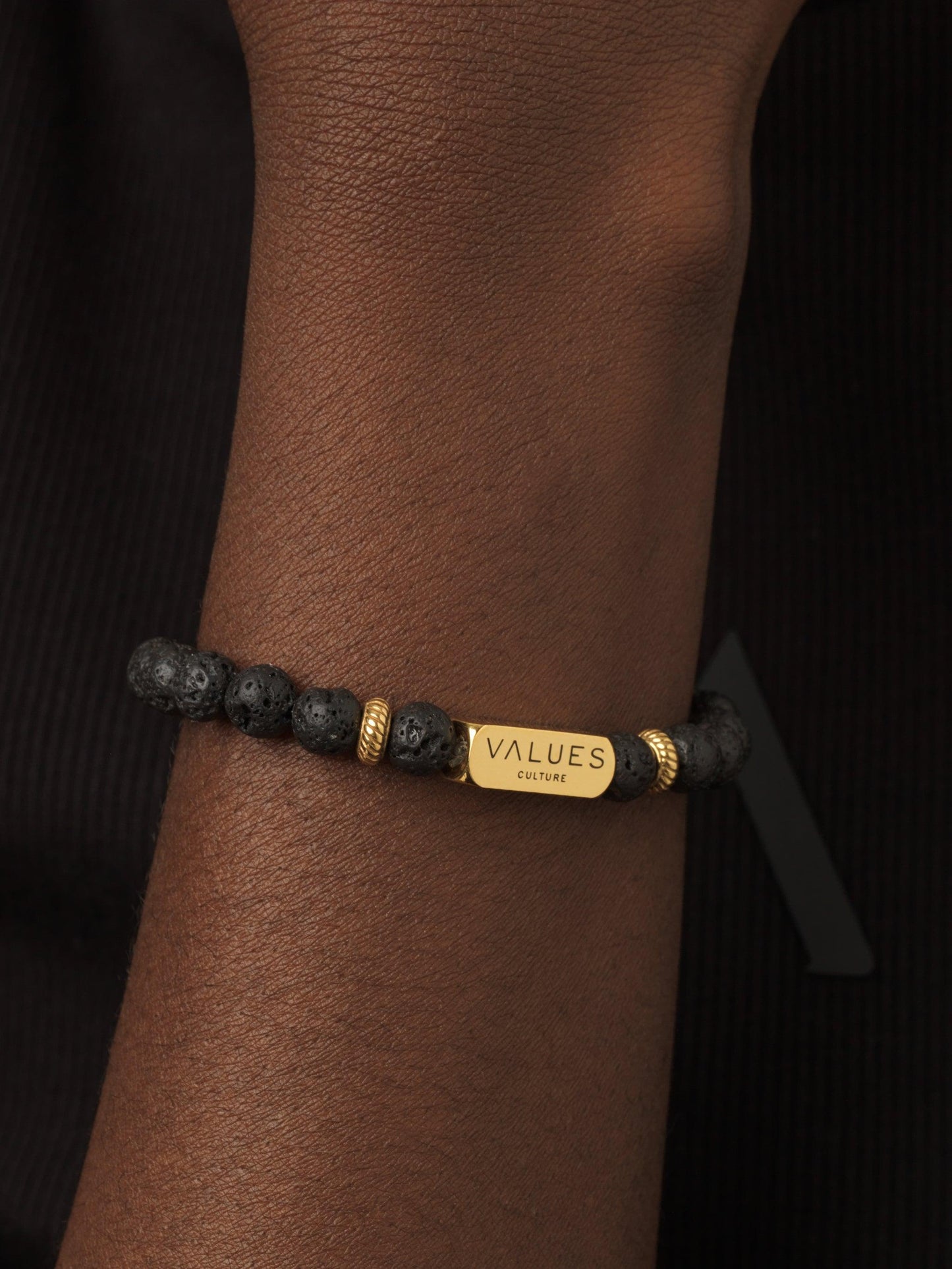 "Formica" 6mm Bracelet - Black/Gold