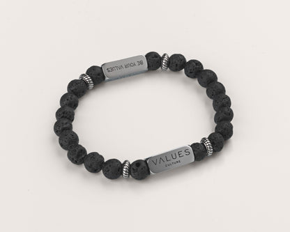 "Formica" 6mm Bracelet - Black/Silver