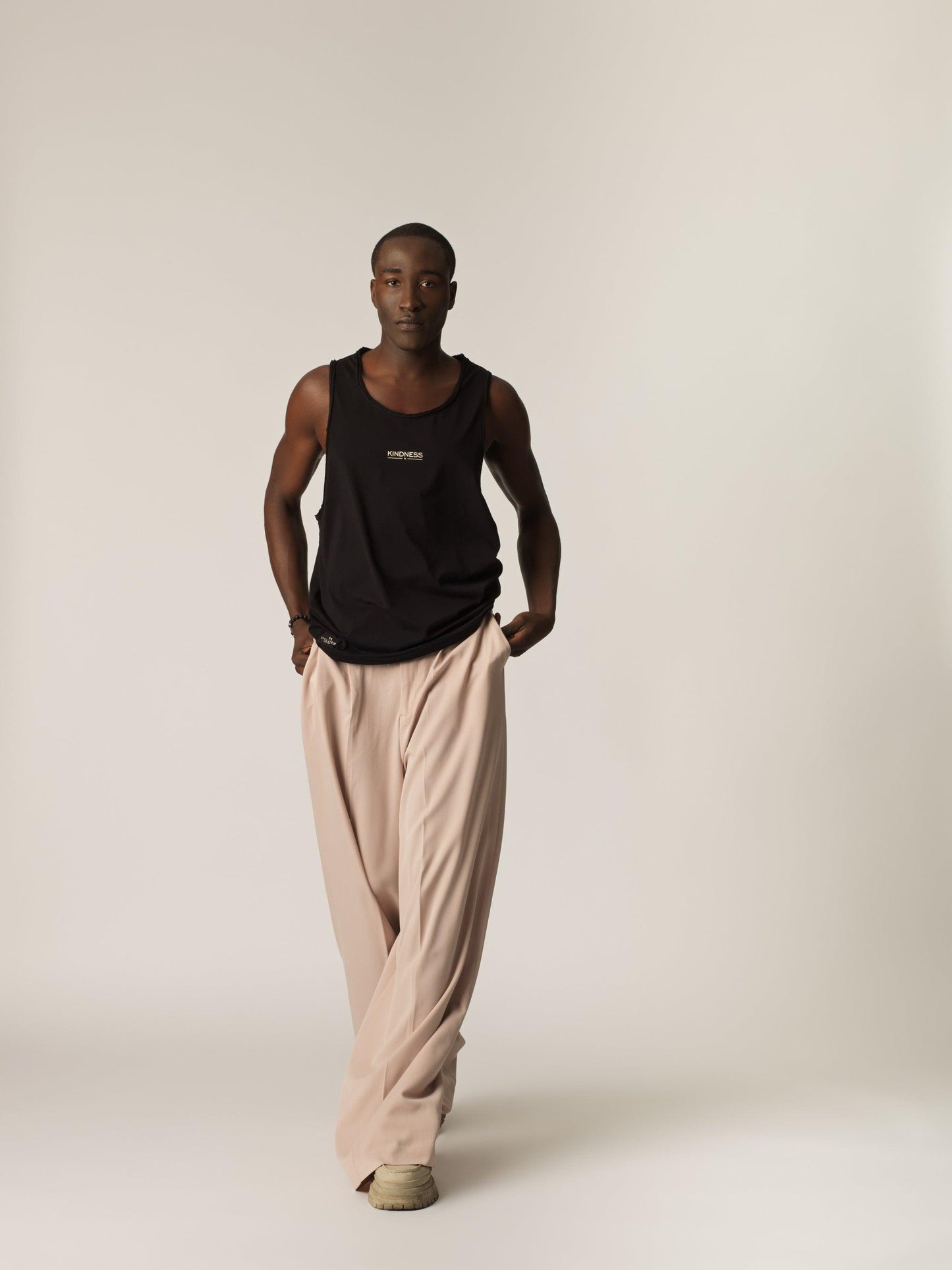 "Pongo" Men Tank Top - Black/Sand