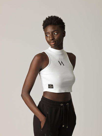 "Pongo" Crop Top - White/Black