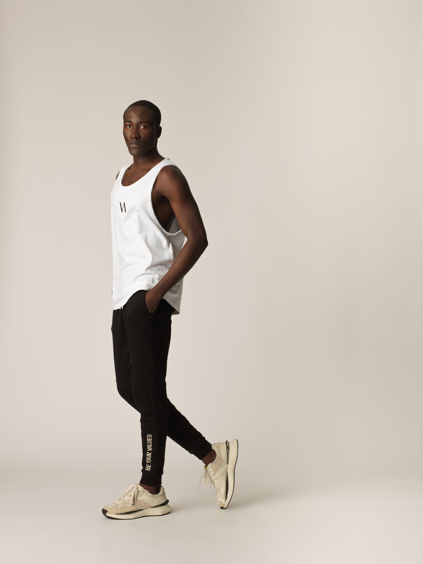 "Pongo x VA" Men Tank Top - White/Black