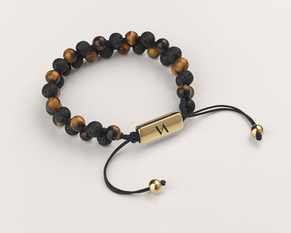 "Serpens" Braider Bracelet - Black/Tiger eye