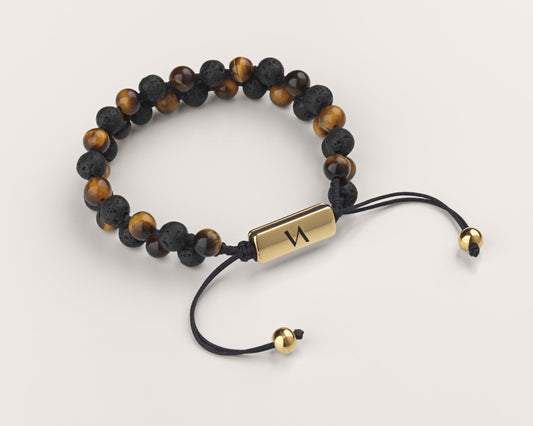 "Serpens" Braider Bracelet - Black/Tiger eye