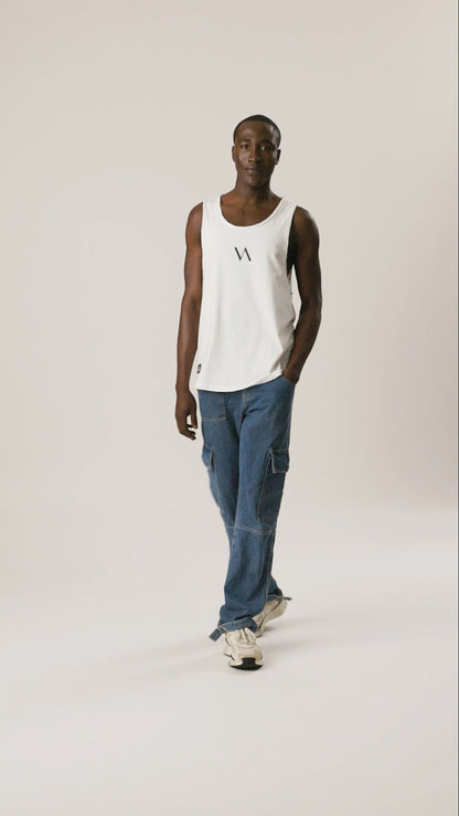 "Pongo x VA" Men Tank Top - White/Black